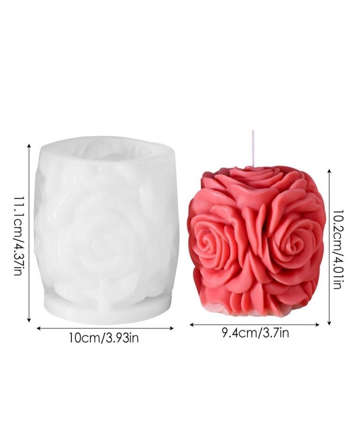 Gül Buketi Epoksi Mum ve Beton Kalıbı - Kod: 1170B