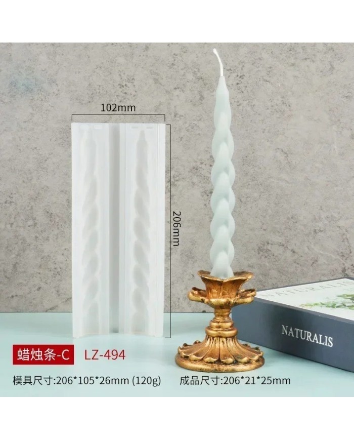 Pimli Örgü Şamdan Mum Kalıbı - Hobi Silikon Kalıbı -Kod:1255F