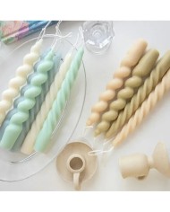 Pimli Örgü Şamdan Mum Kalıbı - Hobi Silikon Kalıbı -Kod:1255F