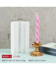 Pimli Şamdan Sık Örgü Mum Kalıbı - Hobi Silikon Kalıbı -KOD 1255D  175GR