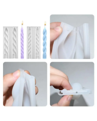 Pimli Saç Örgü Şamdan Mum Kalıbı - Hobi Silikon Kalıbı KOD 1255F