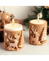 Geyik Çam Ağaçlı Model Mum Beton Silikon Kalıp Kod 539c