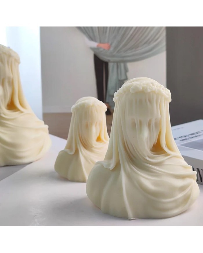 Peçeli Kadın Mum Silikon Kalıbı 8,5 cm - Kod:1100B