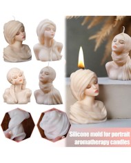 Kızılcık Şerbeti Örtülü Kadın Mum Beton Silikon Kalıp Kod 1257D