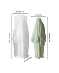 Pelerinli Büyücü Çarşaflı Kadın Cadılar Bayramı Mum Kalıbı - Hobi Silikon Kalıbı -Kod:1218