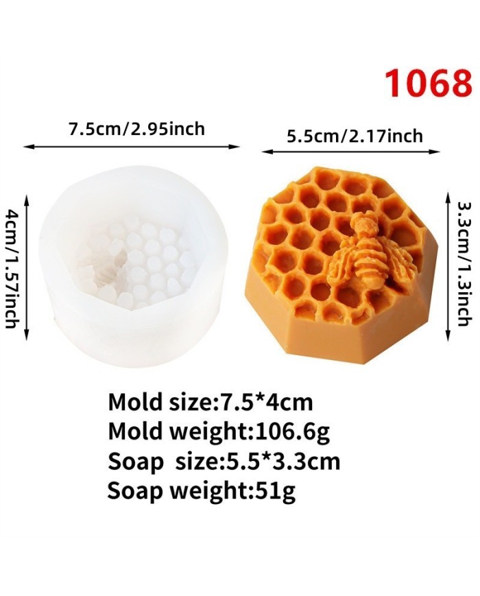Altıgen İşçi Arı Mum Beton Sabun Kalıbı Kod:1261B