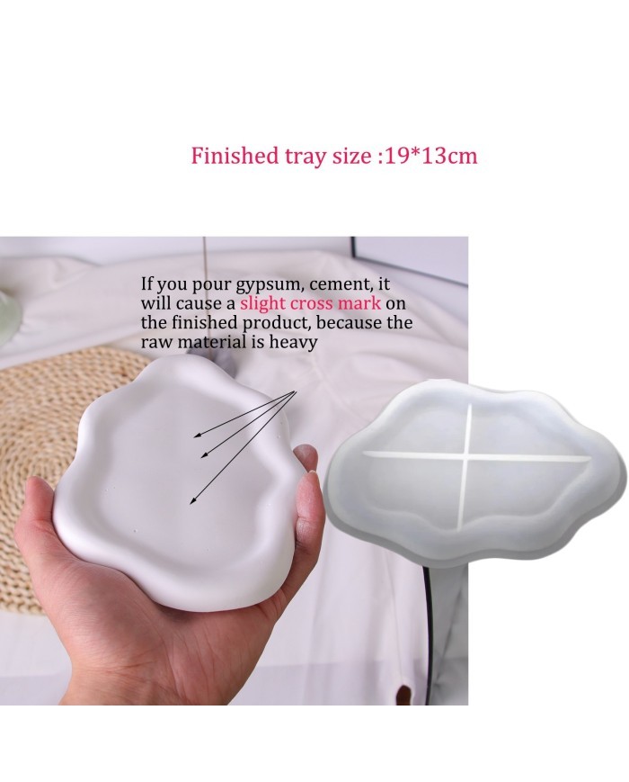 Bulut Şekilli Tepsi Bardak Altı Reçine Epoksi ve Beton Kalıbı - Kod:1263