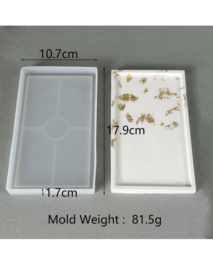 Dikdörtgen Terazzo Bardak Altı Mini Tepsi Reçine Epoksi ve Beton Kalıbı - Kod:1264