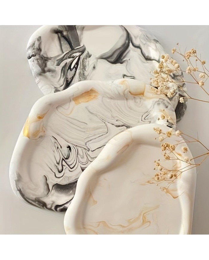 Asimetrik Tepsi Bardak Altı Reçine Epoksi ve Beton Kalıbı - Kod:1271