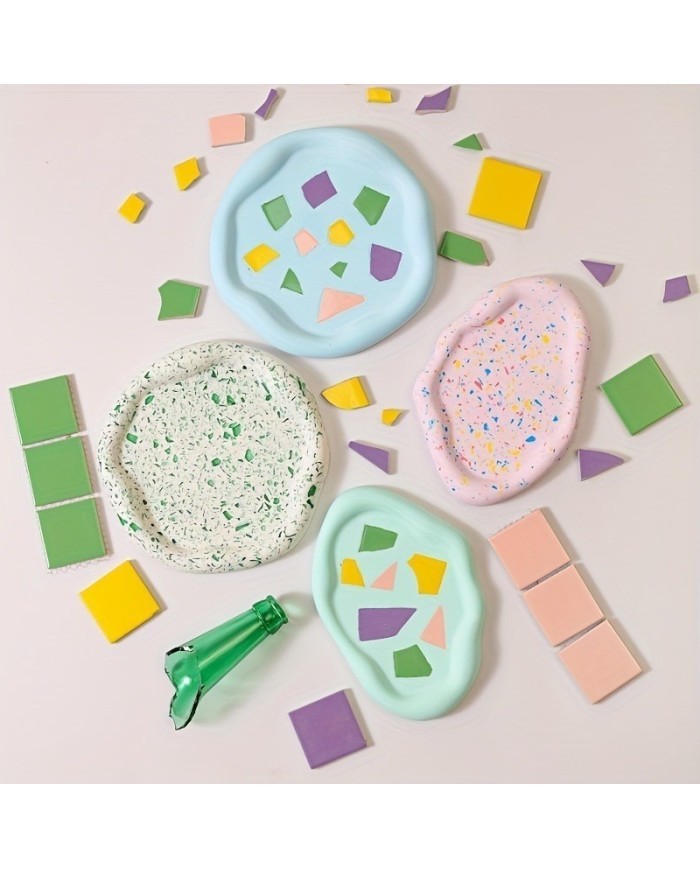 Asimetrik Tepsi Bardak Altı Reçine Epoksi ve Beton Kalıbı - Kod:1271