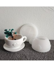 Aşk Kalpli Çay Fincanı- Epoksi ve Beton Kalıbı  -Kod:1273