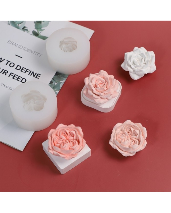 Katmerli Gül Çiçeği Epoksi Mum ve Beton Kalıbı - Kod: 1277