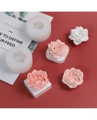 Katmerli Gül Çiçeği Epoksi Mum ve Beton Kalıbı - Kod: 1277