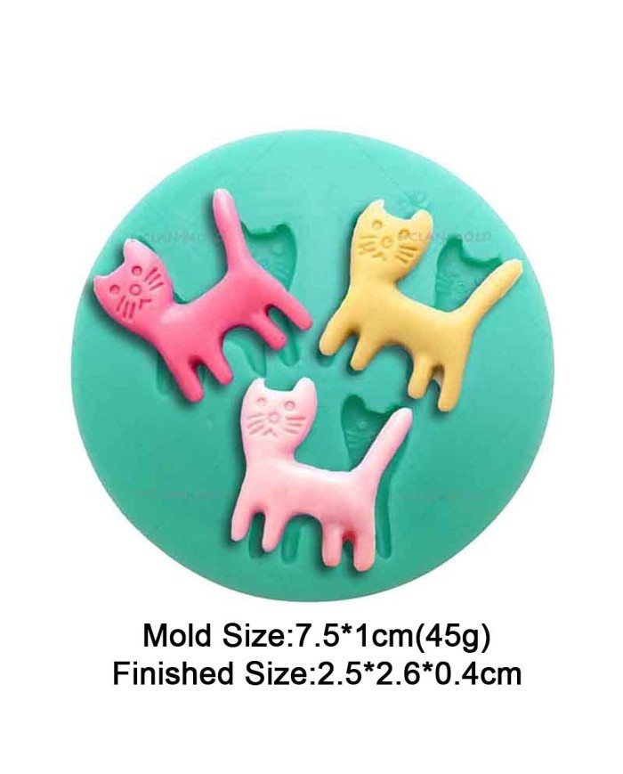 İki Boyutlu Bıyıklı Kedi Silikon Reçine Epoksi Silikon Kalıbı - Kod:M5