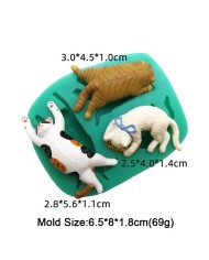 3D Şirin Kediler Silikon Reçine Epoksi Silikon Mum Kalıbı - Kod:M7