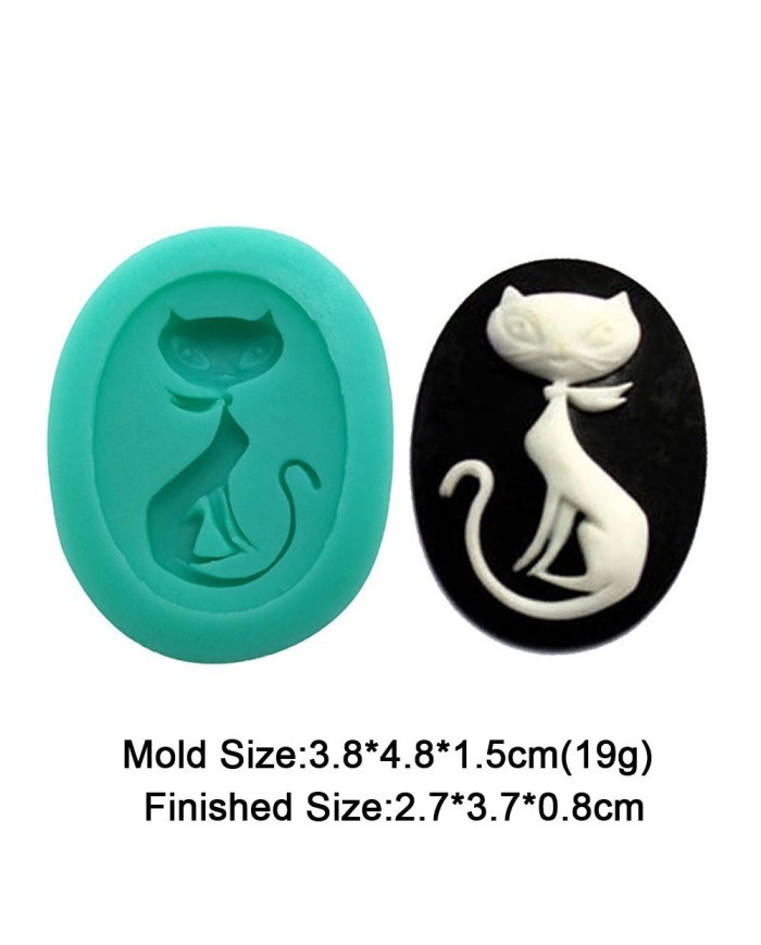 Modern & Asil Kedi Silikon Reçine Epoksi Silikon Mum Kalıbı - Kod:M10