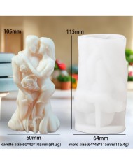 Birbirine Sarılmış Çift  Beton Mum Silikon Kalıp KOD 1053B