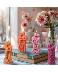 Birbirine Sarılmış Çift  Beton Mum Silikon Kalıp KOD 1053B