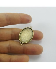 Metal Kolye Ucu - Oval Çift Kulplu