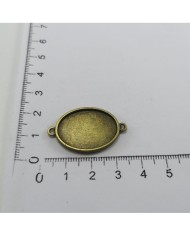 Metal Kolye Ucu - Oval Çift Kulplu