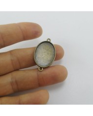 Metal Kolye Ucu - Oval Çift Kulplu