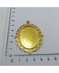 Metal Kolye Ucu - Gold Çerçeve