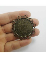 Metal Kolye Ucu - Kenarı Şekilli Yuvarlak