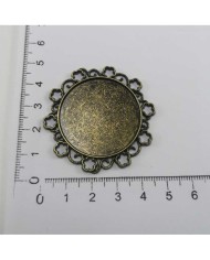 Metal Kolye Ucu - Kenarı Şekilli Yuvarlak