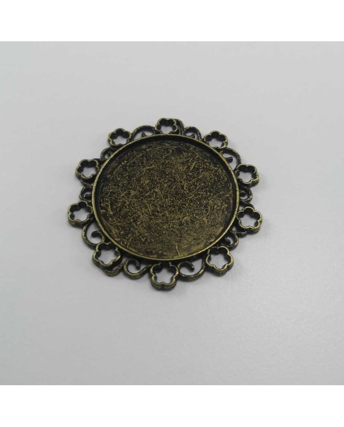 Metal Kolye Ucu - Kenarı Şekilli Yuvarlak