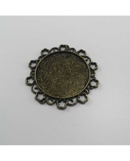 Metal Kolye Ucu - Kenarı Şekilli Yuvarlak