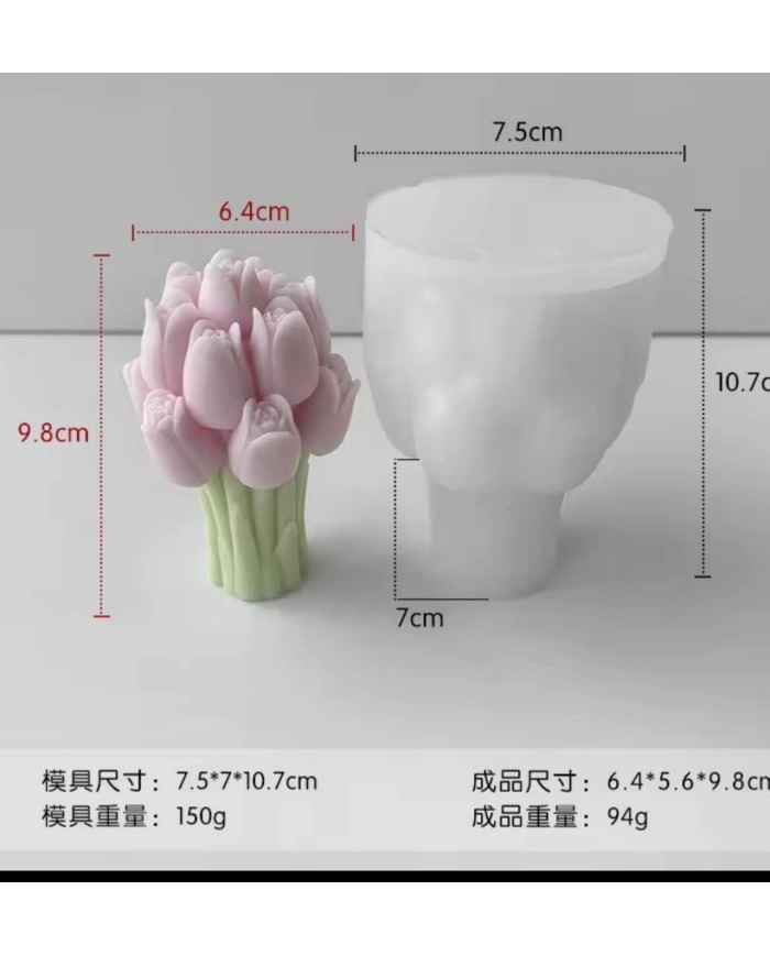 Lale Demeti Mum & Sabun Silikon Kalıp Modeli Kod