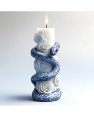 Çiçek Sutun Üzeri Sarılmış Yılan Mum & Sabun Silikon Kalıp Modeli Kod 1181