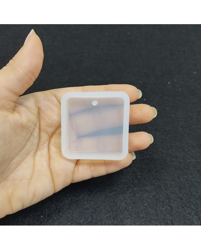 Reçine Epoksi Kalıp Kolye Anahtarlık Kare - A13