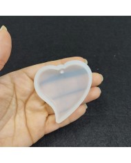 Reçine Epoksi Kalıp Kolye Anahtarlık  Kalp - A12