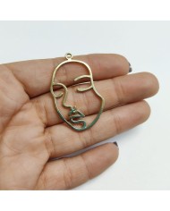 Metal Kolye Ucu - Yüz Figürü