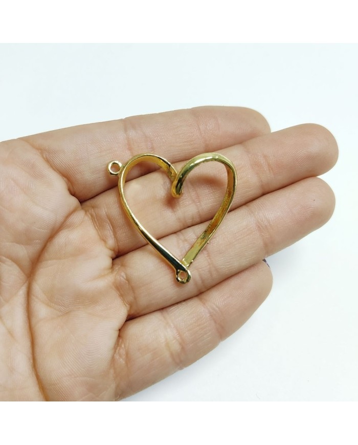 Metal Kolye Ucu - Burgu Kalp