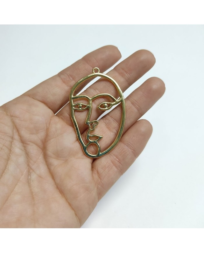 Metal Kolye Ucu - Yüz Figürü 4