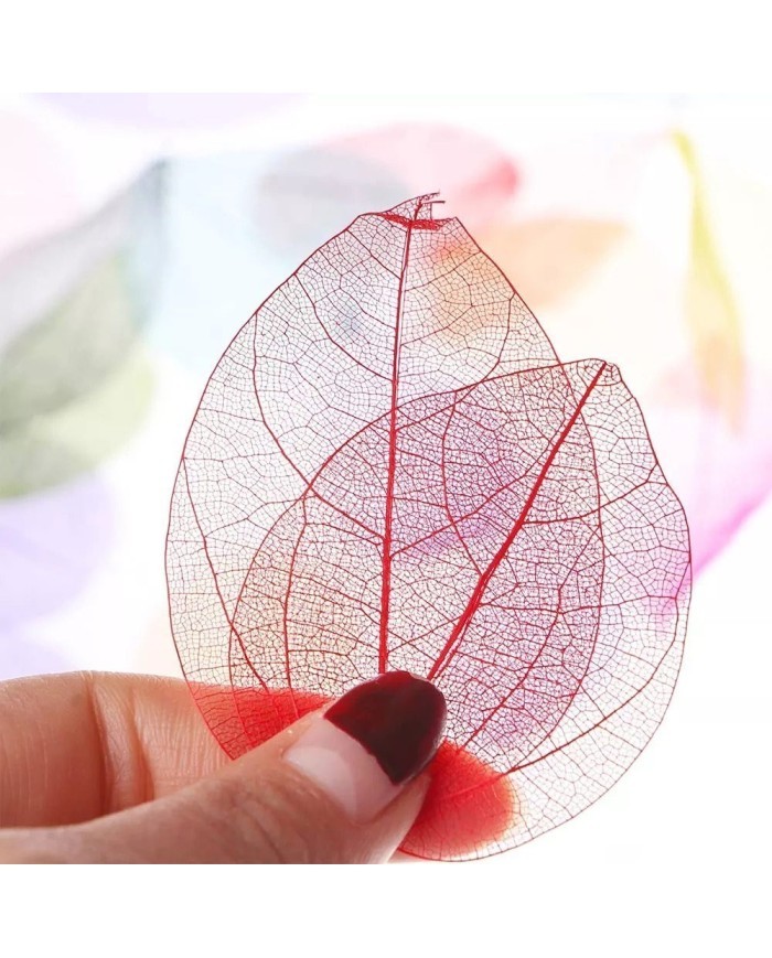 3 Adet - Kumaş Yaprak  - Kırmızı