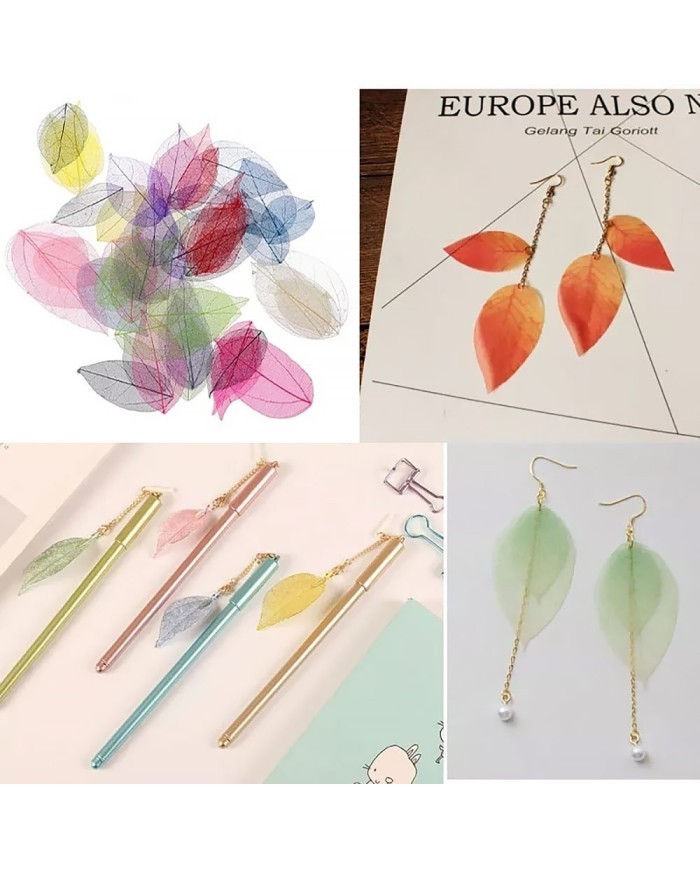 3 Adet - Kumaş Yaprak  - Kırmızı