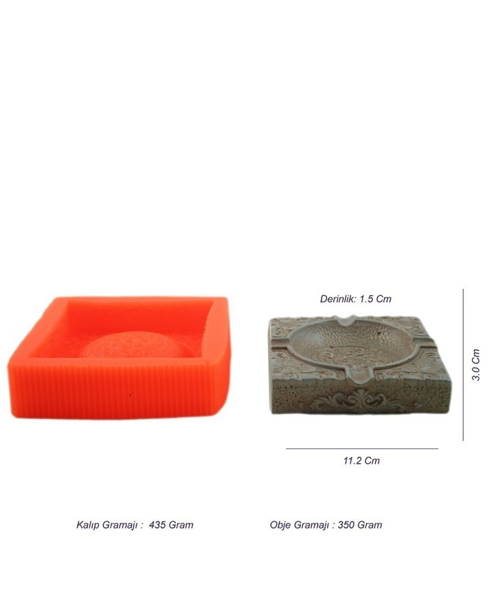 Desenli Kulluk - Beton Saksı Silikon Kalıp - B-139