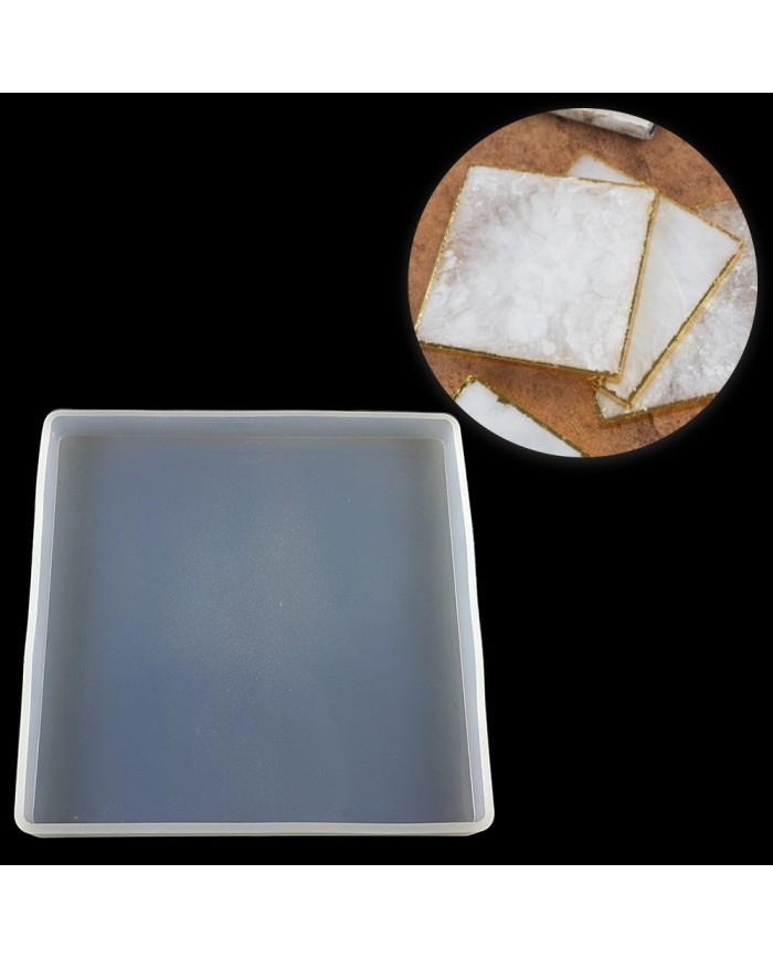 Kare Bardak Altı Dört dörtlük - Epoksi ve Beton Kalıbı-Kod:323