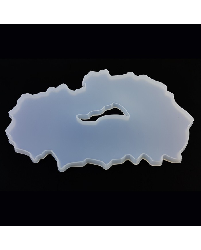 Tepsi Ortası Delik Kütük Modeli Epoksi Reçine ve Beton Silikon Kalıbı -Kod:341