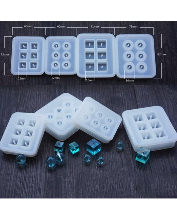 Boncuk Reçine Epoksi Kalıp - Kare - 12 mm -Kod:164