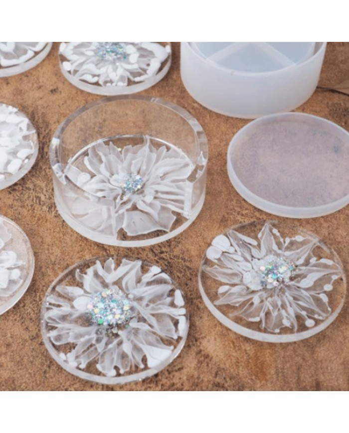 Bardak Altlığı Epoksi Kalıp Seti- Yuvarlak - Kod:321set