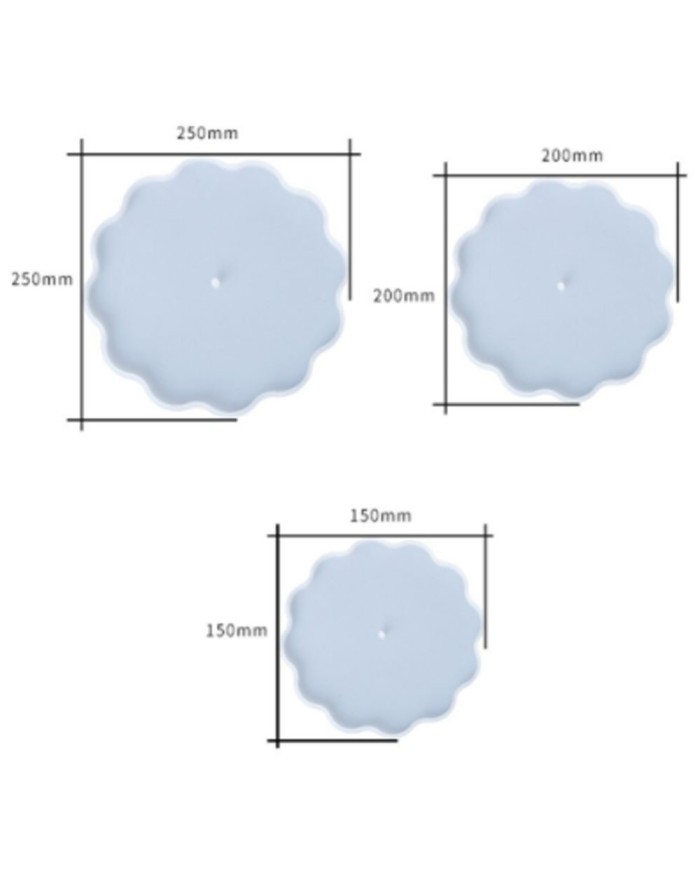 Kek Standı Epoksi ve Beton Silikon Kalıp - Dalgalı -Kod:372