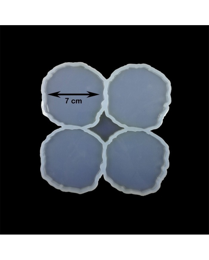 5 Adet- Dörtlü Yuvarlak Reçine Epoksi Kalıbı 7 cm - ÇM 1