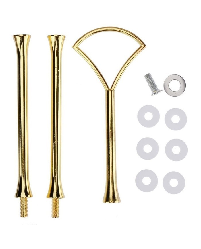 Kek Stant Aparatı Bombeli Üçgen Model Gold