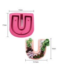 I Love You Beton Saksı Kalıbı - U Harfi Kalıp