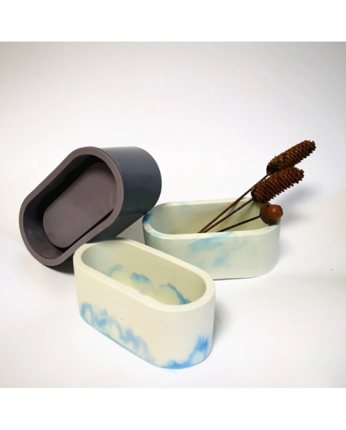 Oval Silikon Beton Saksı Kalıbı