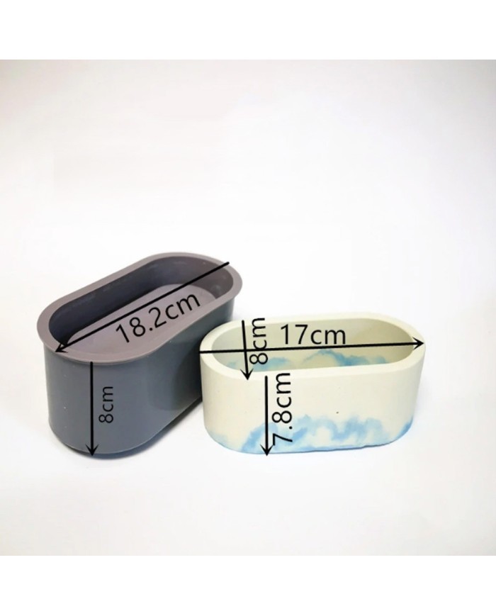 Oval Silikon Beton Saksı Kalıbı